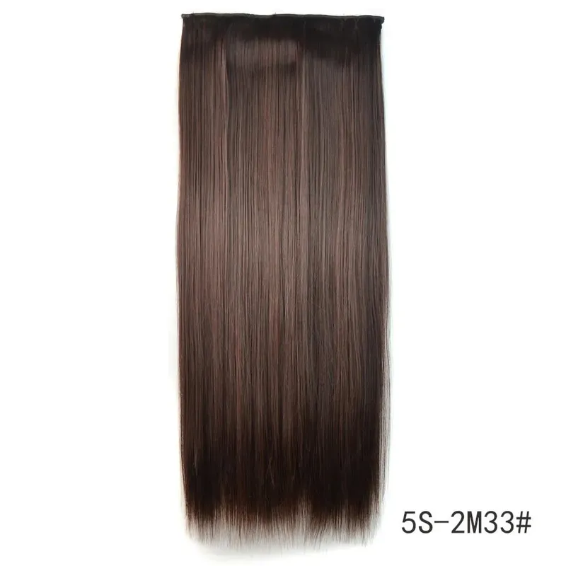 Synthetische natürliche synthetische Haarverlängerungen, 5 Clip-in-künstliche gefälschte Ombre-Blond-Braun-Schwarz-Rosa-gerade falsche Haarteile — image 12