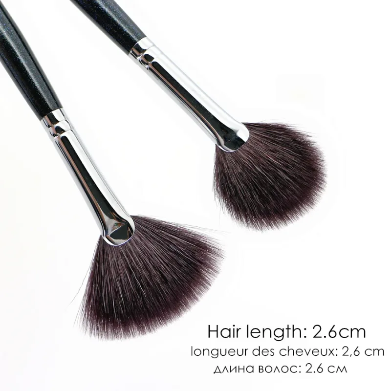 Fan surligneur brosse maquillage naturel chèvre cheveux poudre mélangeur maquillage brosses — image 4
