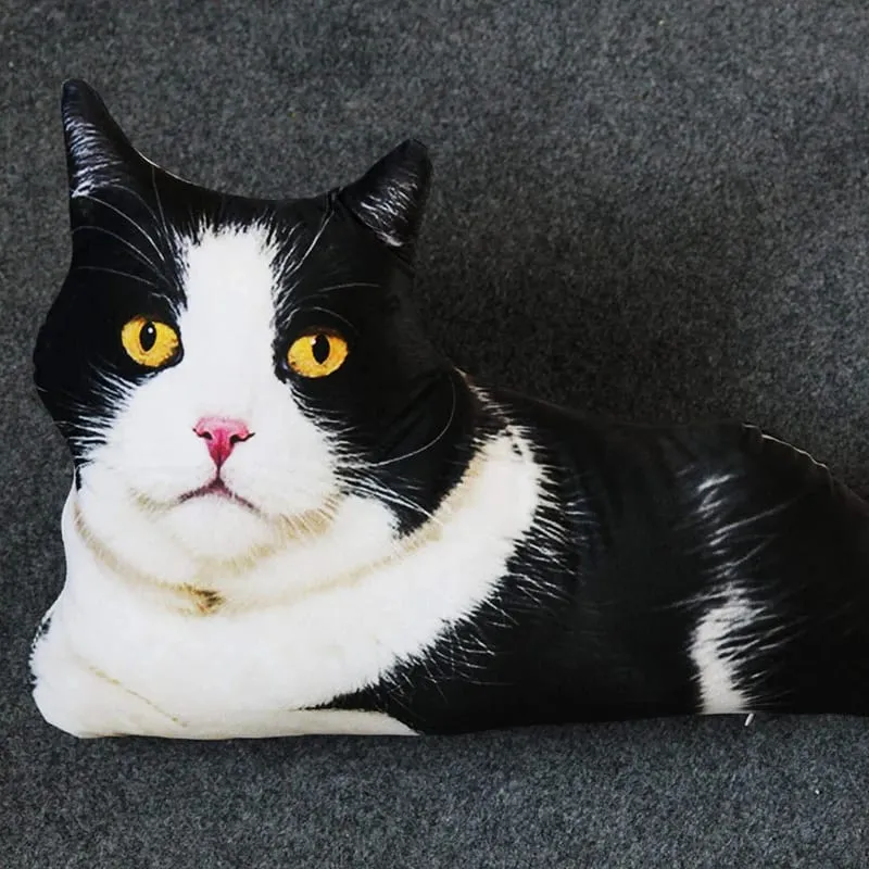 50cm Lifelike Plush Cat Pillow Stuffed 3D Print Animal Cat Throw Pillow Dekorasyon ng Bahay Regalo para sa mga Tao sa Kotse — image 5