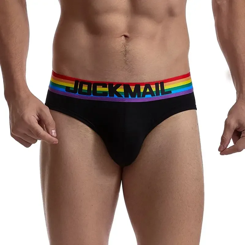 Jockmail Sexy Men's Underwear Briefs Cotton Low Rise Underpant Net yarn Lace, Breathable Summer Shorts calzoncillos hombre slip — image 11