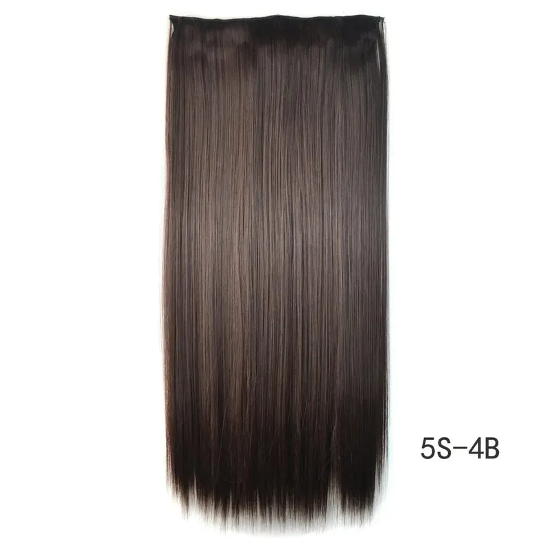 Synthetische natürliche synthetische Haarverlängerungen, 5 Clip-in-künstliche gefälschte Ombre-Blond-Braun-Schwarz-Rosa-gerade falsche Haarteile — image 14