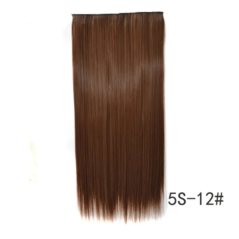 Synthetische natürliche synthetische Haarverlängerungen, 5 Clip-in-künstliche gefälschte Ombre-Blond-Braun-Schwarz-Rosa-gerade falsche Haarteile — image 21