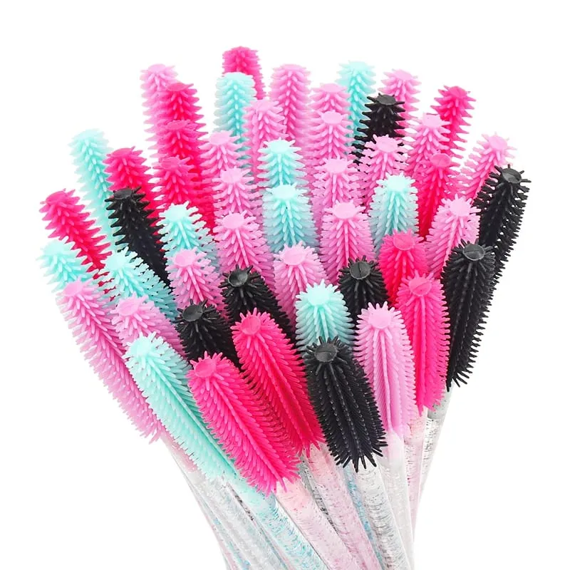 Applicateur de Mascara en cristal de Silicone, brosses à cils jetables en diamant, peigne pour femmes, outils de brosse de maquillage de beauté, 50 pièces