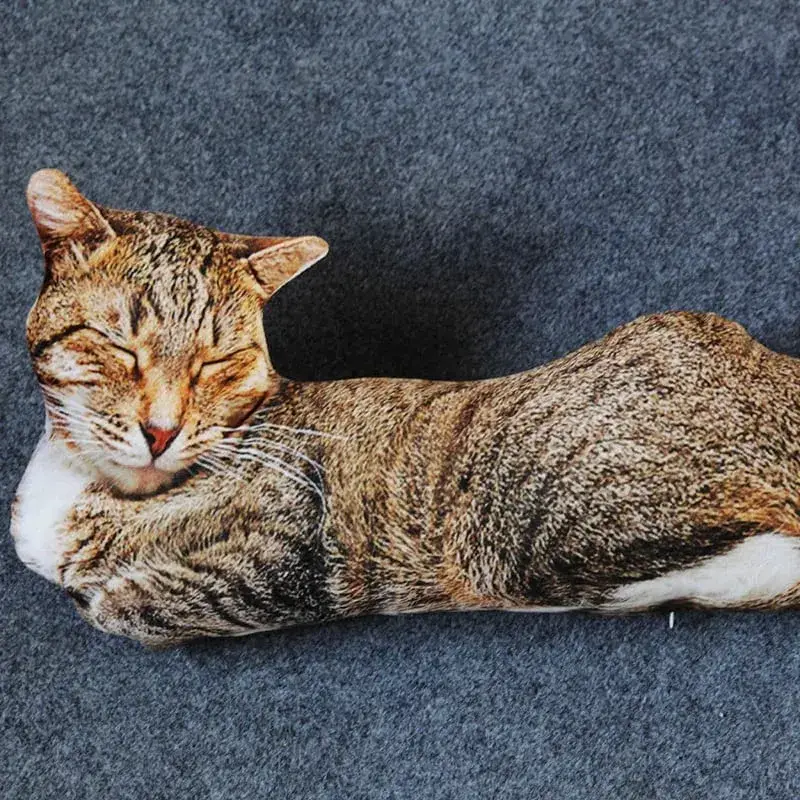 50cm Lifelike Plush Cat Pillow Stuffed 3D Print Animal Cat Throw Pillow Dekorasyon ng Bahay Regalo para sa mga Tao sa Kotse — image 7