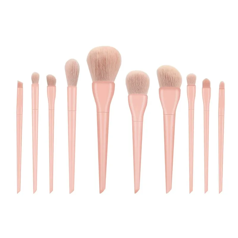 Sada štětců na make-up 10ks oranžová/růžová/modrá/zelená oční stíny štětec na make-up štětec na make-up Natural hair Foundation Powder Blusher