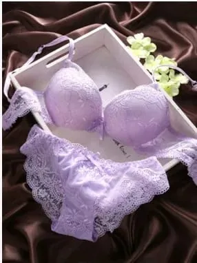 European Style Sexy Bra Set Women Cotton Underwear Sexy Lace Panties Female Push Up Brassiere Fashion Solid Color Lingerie Set — image 11