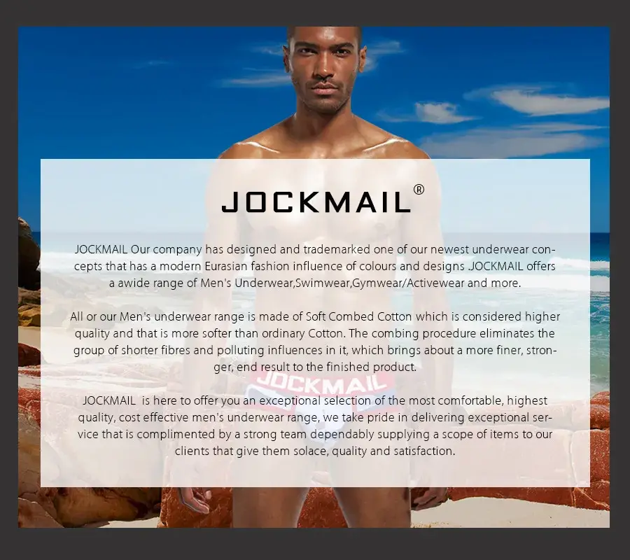 Мужские трусы с высоким вырезом из хлопка Jockmail, мужское нижнее белье в полоску, мягкие и удобные, Gay Cueca — image 18