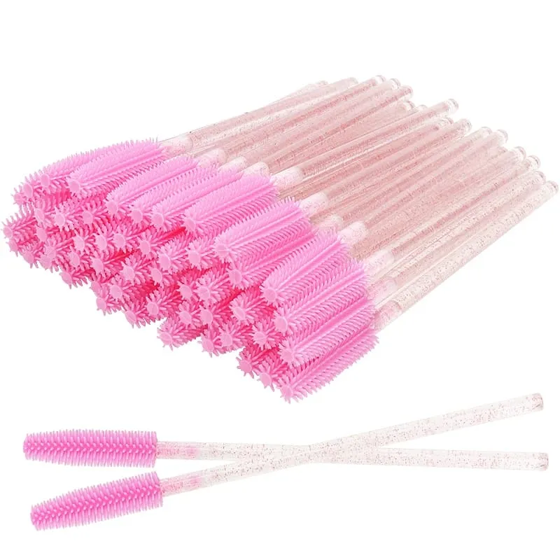 Applicateur de Mascara en cristal de Silicone, brosses à cils jetables en diamant, peigne pour femmes, outils de brosse de maquillage de beauté, 50 pièces