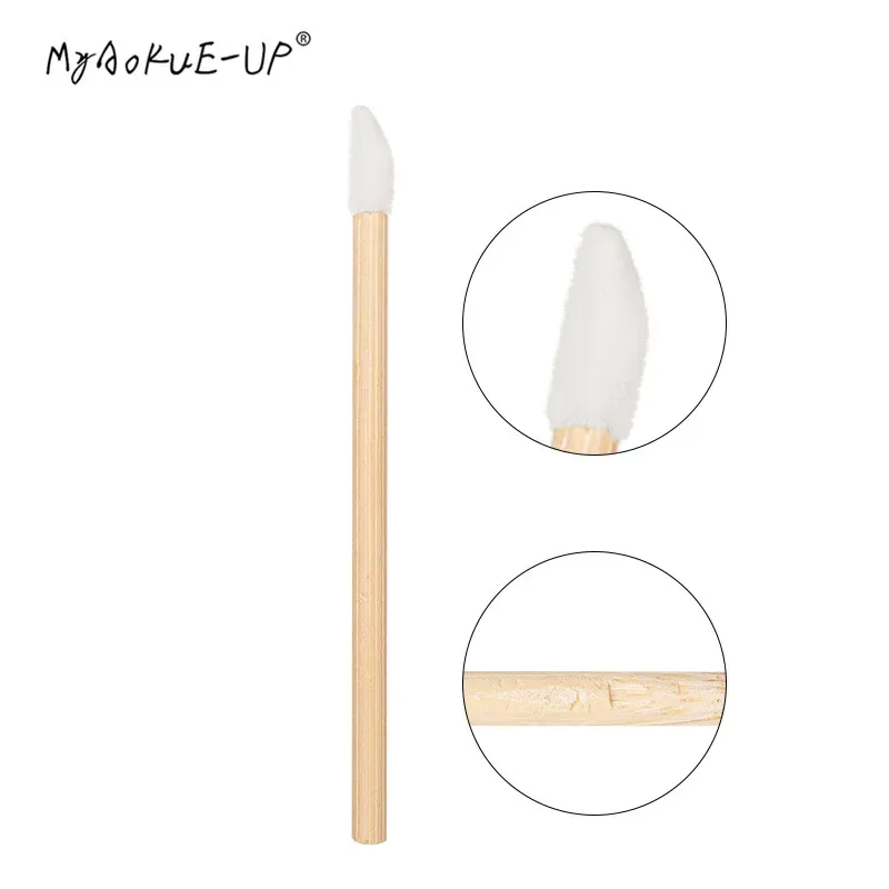 50 Cái/gói Dùng Một Lần Tre Cọ Môi Hàng Mi Micro Brush Applicator Công Cụ Cây Nối Mi Nữ Dụng Cụ Trang Điểm — image 4