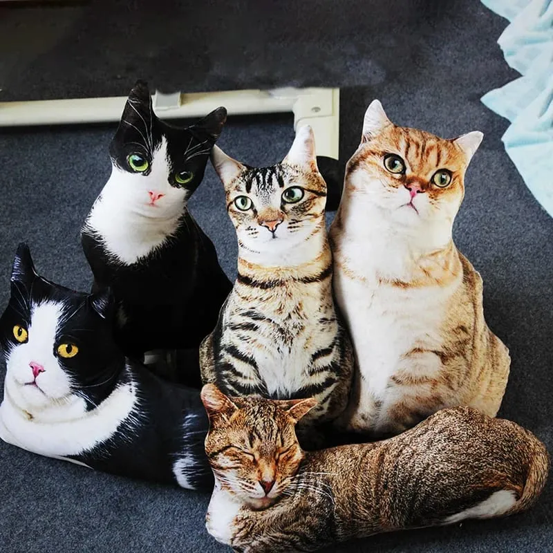50cm Lifelike Plush Cat Pillow Stuffed 3D Print Animal Cat Throw Pillow Dekorasyon ng Bahay Regalo para sa mga Tao sa Kotse — image 2