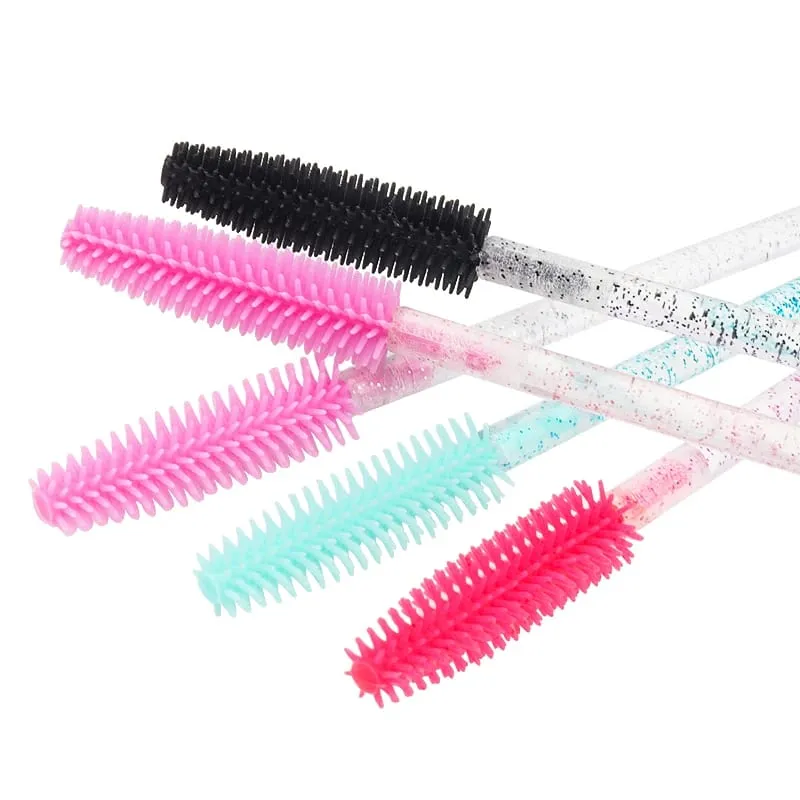 Applicateur de Mascara en cristal de Silicone, brosses à cils jetables en diamant, peigne pour femmes, outils de brosse de maquillage de beauté, 50 pièces