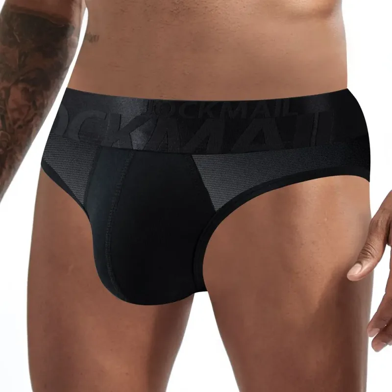Jockmail Sexy Men's Underwear Briefs Cotton Low Rise Underpant Net yarn Lace, Breathable Summer Shorts calzoncillos hombre slip — image 15