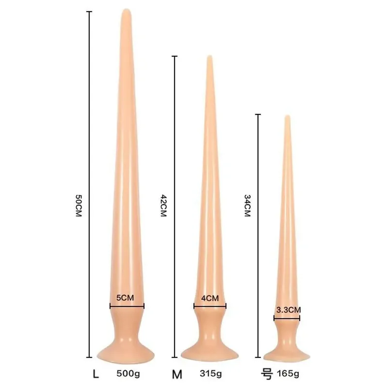 34-50CM Liquid Silicone Scale Anal Strip Butt Plug Dildo Stimulate Anus Vagina Soft Anal Dilator Couple Sex Toys For Women Men