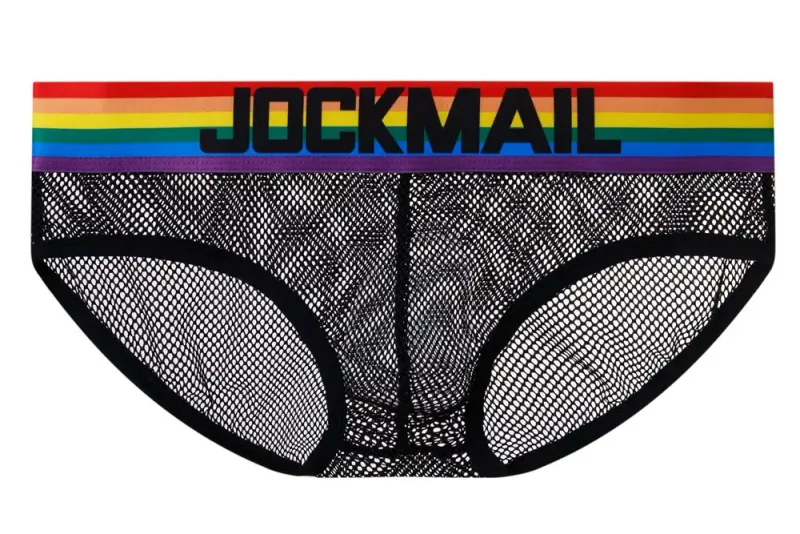 Jockmail Sexy Men's Underwear Briefs Cotton Low Rise Underpant Net yarn Lace, Breathable Summer Shorts calzoncillos hombre slip — image 25