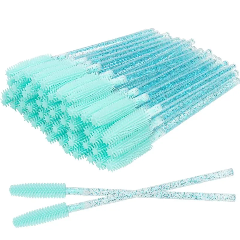 Applicateur de Mascara en cristal de Silicone, brosses à cils jetables en diamant, peigne pour femmes, outils de brosse de maquillage de beauté, 50 pièces