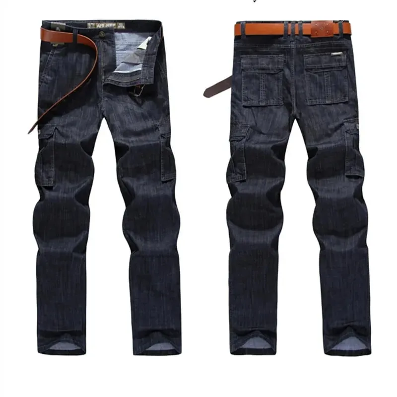 Cargo Jeans Herre Stor størrelse 29-40 42 44 Casual Jeans med flere lommer Herretøj 2023 Denim Jeansbukser til mænd
