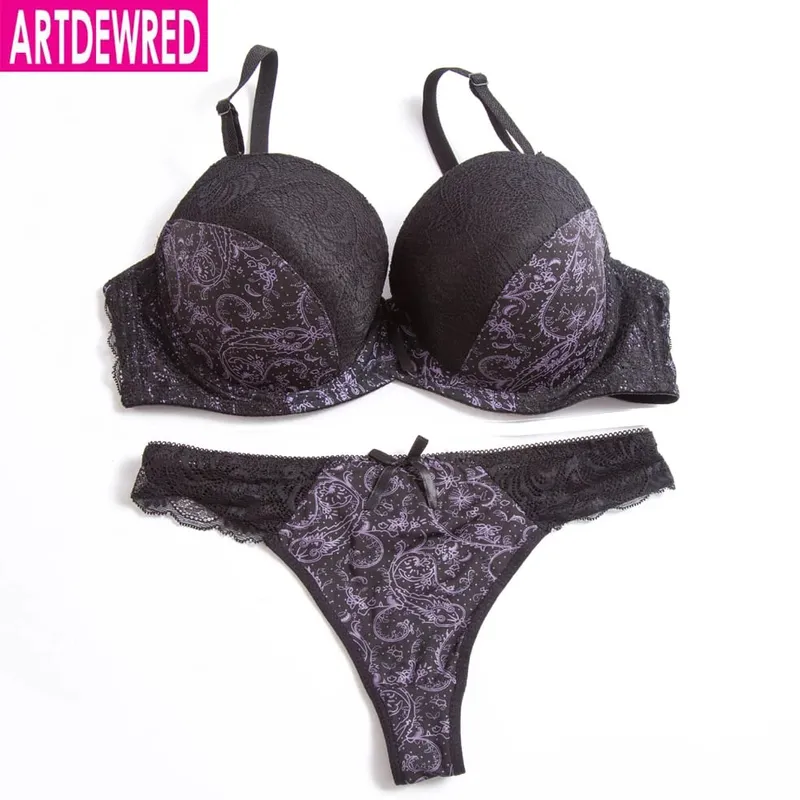 Original authentic high grade push up bra thong sets bras for women underwear bra set lace sexy lingerie panty female underwear — image 4