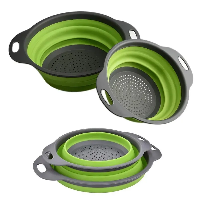Rundes faltbares Sieb, BPA-frei, für Obst und Gemüse, zum Waschen, Abflusskorb, Küchensieb, spülmaschinenfest, KC0236 — image 1