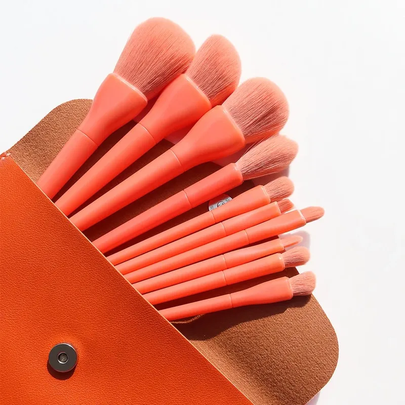 Sada štětců na make-up 10ks oranžová/růžová/modrá/zelená oční stíny štětec na make-up štětec na make-up Natural hair Foundation Powder Blusher