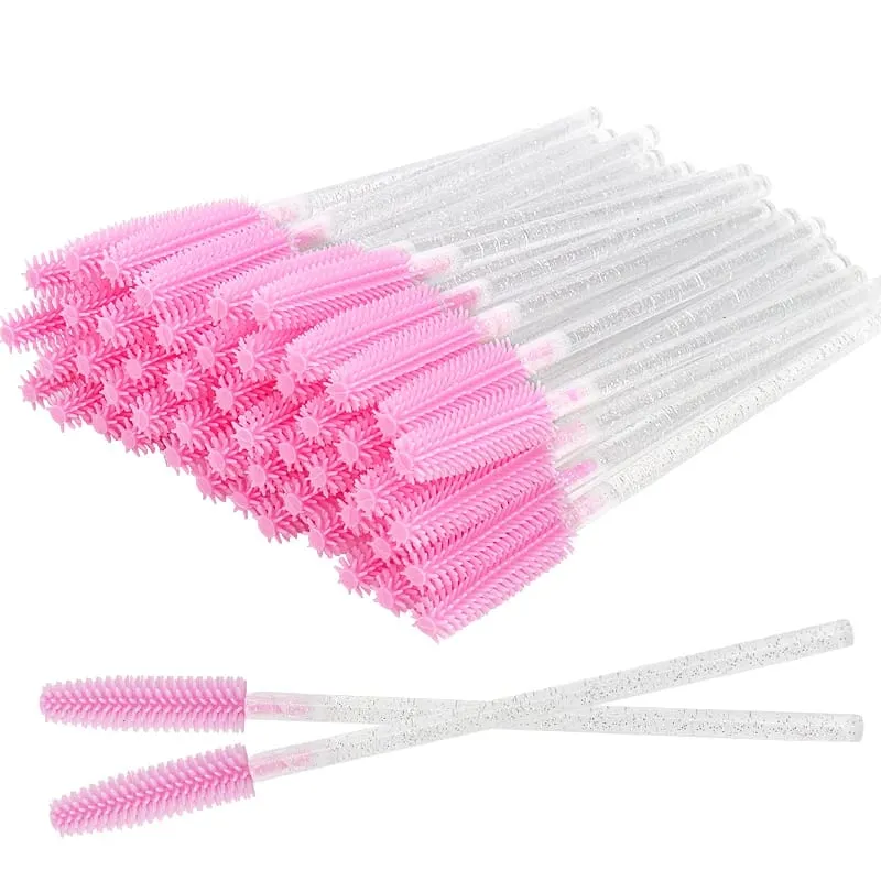 Applicateur de Mascara en cristal de Silicone, brosses à cils jetables en diamant, peigne pour femmes, outils de brosse de maquillage de beauté, 50 pièces