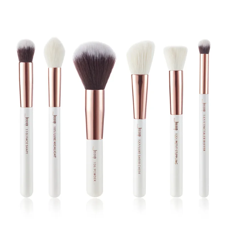Jessup Makeup Brushes Set 6pcs Makeup Brush Natural-Synthetic Powder Contour Blush Highlighter Blend Concealer Makeup Brush Kit