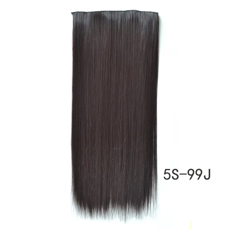Synthetische natürliche synthetische Haarverlängerungen, 5 Clip-in-künstliche gefälschte Ombre-Blond-Braun-Schwarz-Rosa-gerade falsche Haarteile — image 39