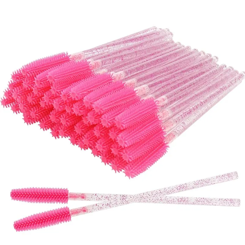 Applicateur de Mascara en cristal de Silicone, brosses à cils jetables en diamant, peigne pour femmes, outils de brosse de maquillage de beauté, 50 pièces