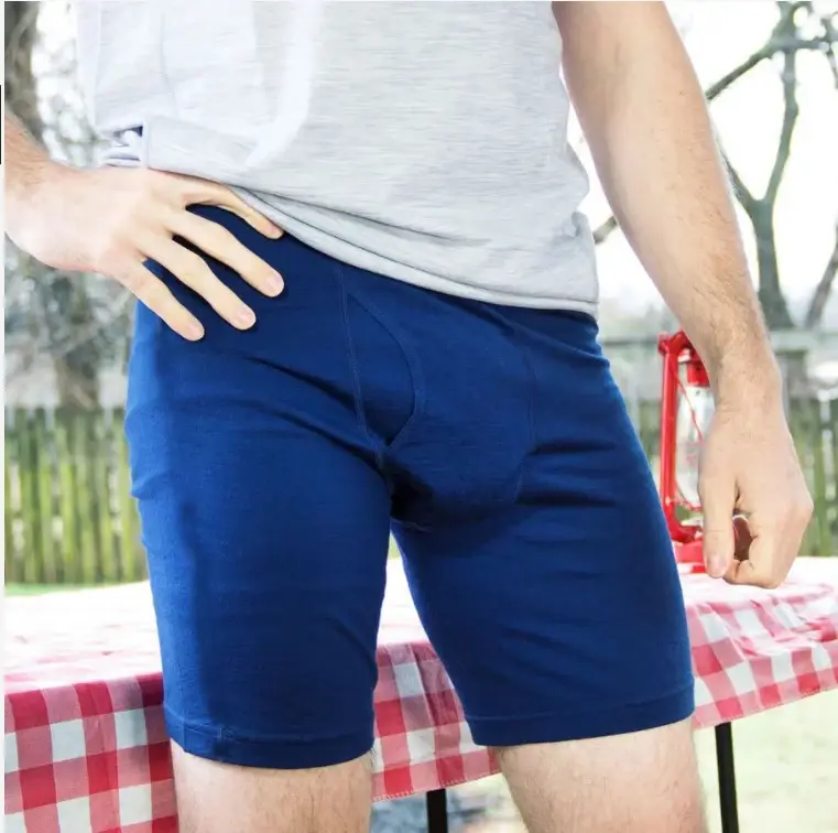Seluar Dalam Lelaki Merino Wool Long Drop Boxer Brief 100% Bulu Merino Lapisan Asas 240G Lelaki Sukan Seluar Dalam Kecergasan Bernafas — image 7