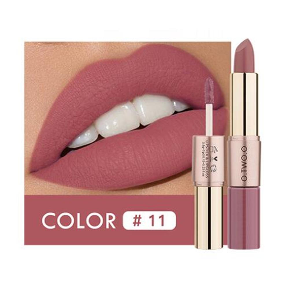 O.TWO.O 2 in 1 Matte Lipstick Lip Gloss Cosmetics Waterproof Pintalabios Batom Mate Lips Makeup Rouge 12 Colors Lip Stick — image 17