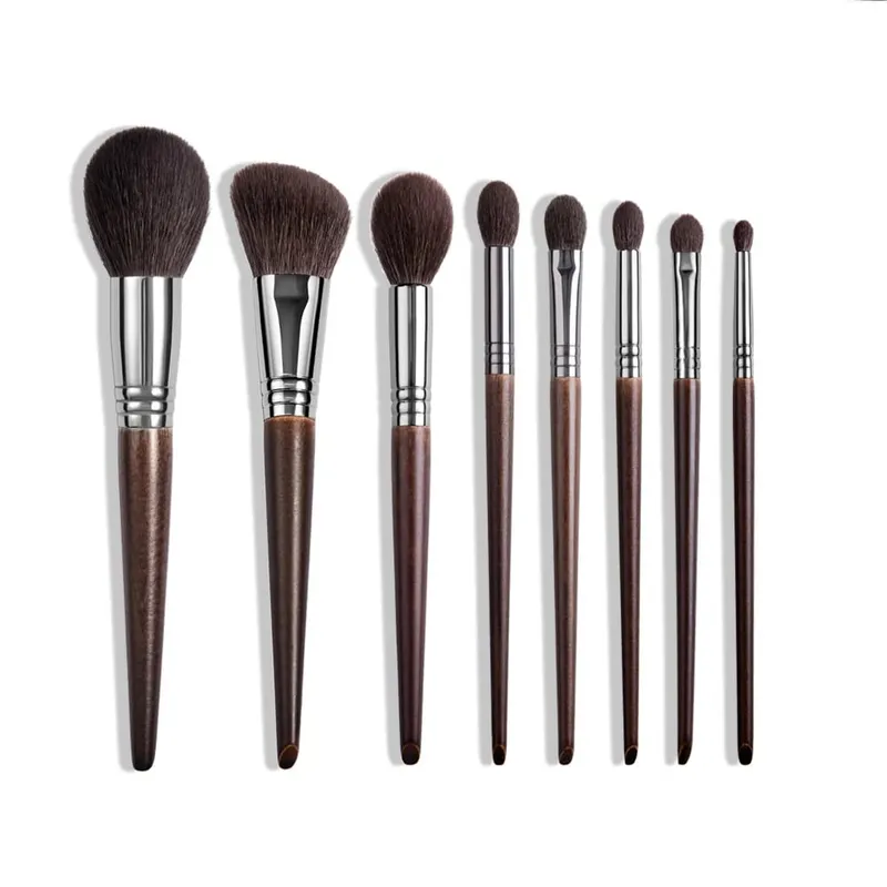 OVW Make-up-Pinsel-Set aus natürlichem Ziegenhaar, Profi-Set, zum Schminken, Mischen, Verwischen, Schattieren