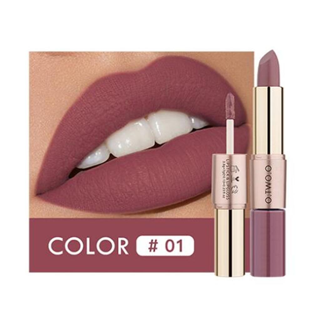 O.TWO.O 2 in 1 Matte Lipstick Lip Gloss Cosmetics Waterproof Pintalabios Batom Mate Lips Makeup Rouge 12 Colors Lip Stick — image 8
