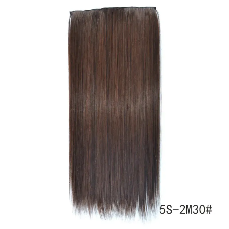 Synthetische natürliche synthetische Haarverlängerungen, 5 Clip-in-künstliche gefälschte Ombre-Blond-Braun-Schwarz-Rosa-gerade falsche Haarteile — image 11