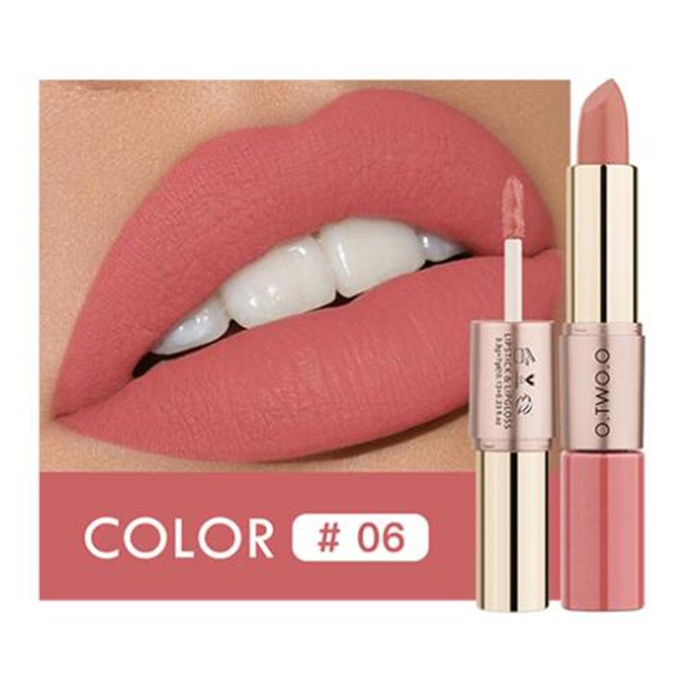 O.TWO.O 2 in 1 Matte Lipstick Lip Gloss Cosmetics Waterproof Pintalabios Batom Mate Lips Makeup Rouge 12 Colors Lip Stick — image 14