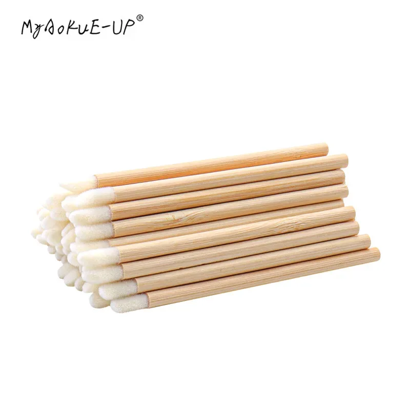 50 Cái/gói Dùng Một Lần Tre Cọ Môi Hàng Mi Micro Brush Applicator Công Cụ Cây Nối Mi Nữ Dụng Cụ Trang Điểm — image 2