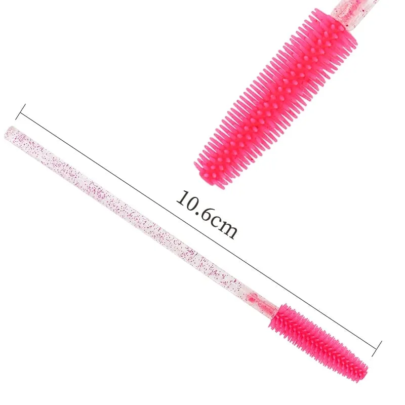 Applicateur de Mascara en cristal de Silicone, brosses à cils jetables en diamant, peigne pour femmes, outils de brosse de maquillage de beauté, 50 pièces