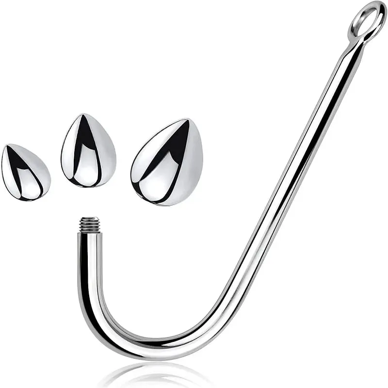 Small medium large 3 balls set metal anal hook beads head butt plug dilator prostate massager insert bdsm sex toy for male — image 1
