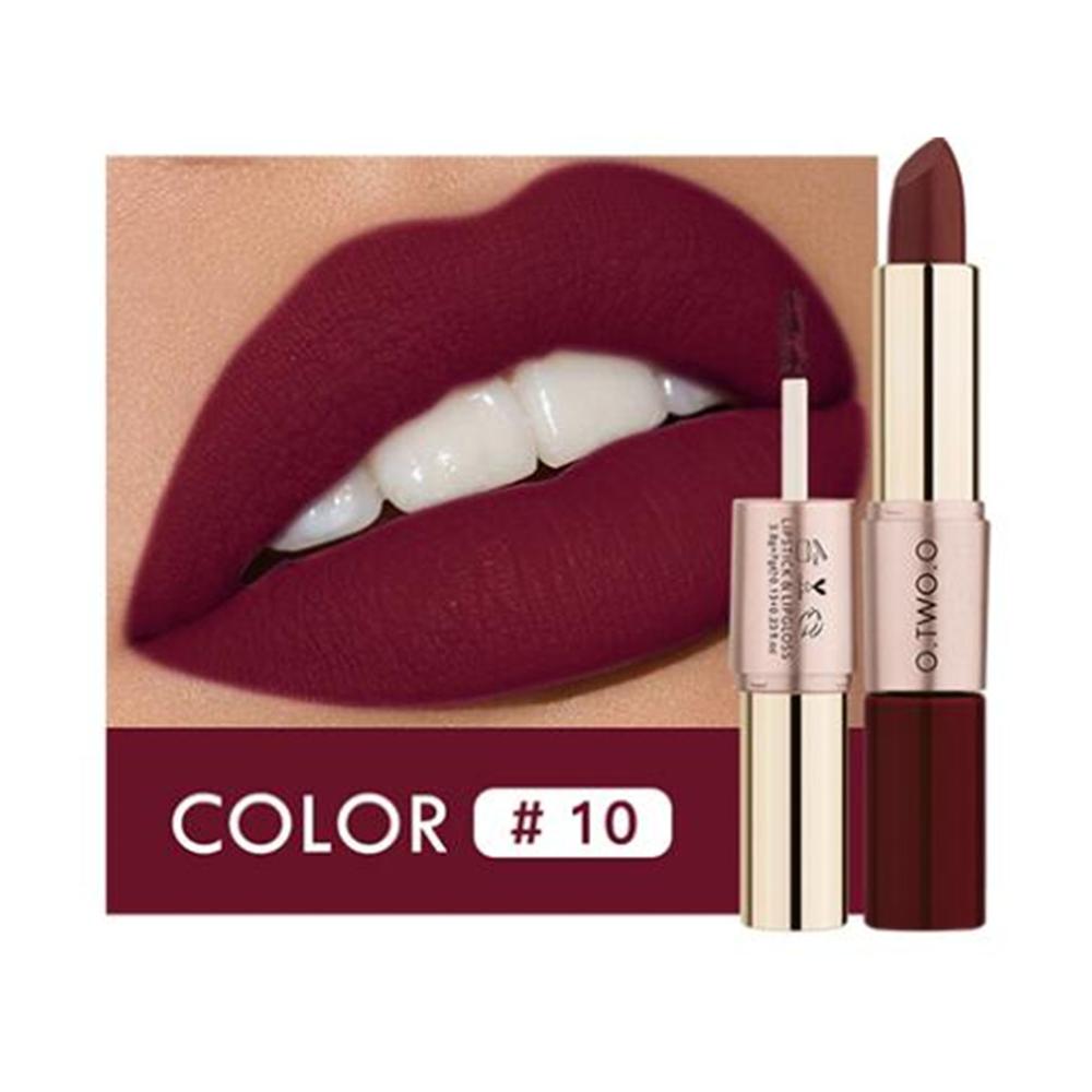 O.TWO.O 2 in 1 Matte Lipstick Lip Gloss Cosmetics Waterproof Pintalabios Batom Mate Lips Makeup Rouge 12 Colors Lip Stick — image 10