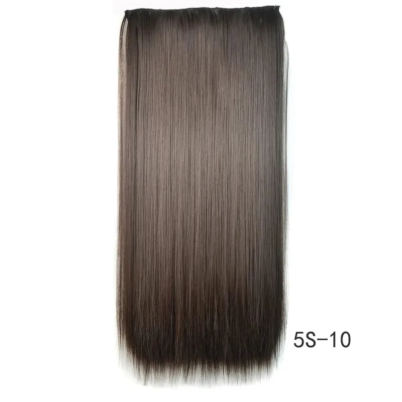 Synthetische natürliche synthetische Haarverlängerungen, 5 Clip-in-künstliche gefälschte Ombre-Blond-Braun-Schwarz-Rosa-gerade falsche Haarteile — image 18