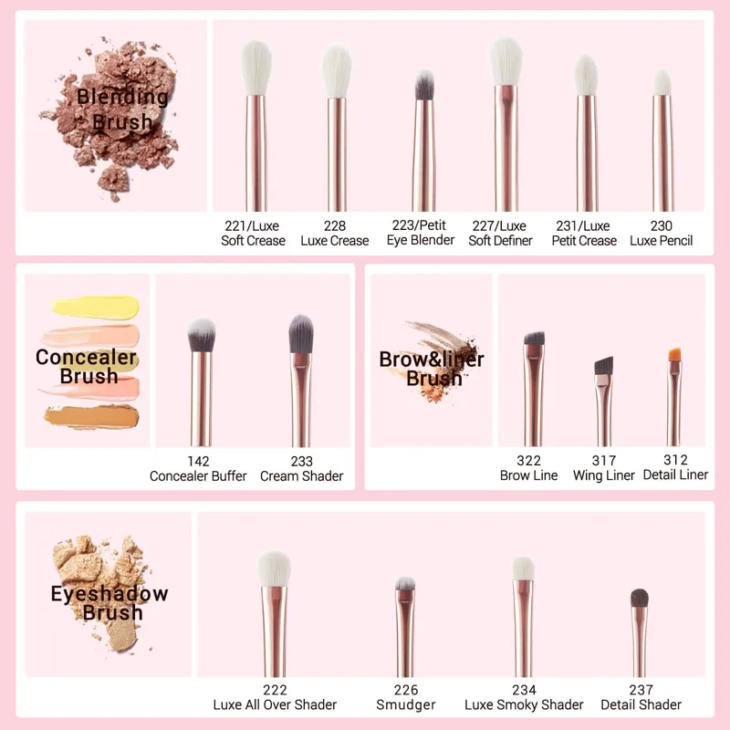 Jessup Makeup Brushes Set 15pcs Eye Brushes set Natural-synthetic Eyeshadow Eyeliner Eyebrow Blending Pearl White T217 — image 2