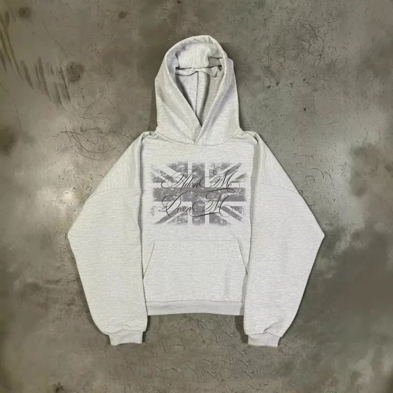 Men Women Retro Streetwear Graphic Hoodie Oversized Pullover Geometric Pattern Long Sleeve Casual Tops Multiple Colors Available