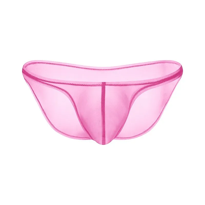 Men's Underwear Delicate Ice Silk Transparent Triangle Panties Personality Low Waist Briefs — image 28