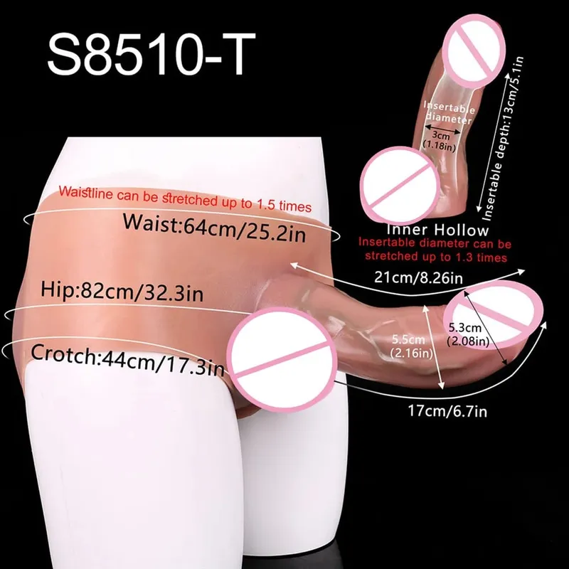 Flexible Skin-Like Huge Hollow Dildo Male Strap-On Lifelike Penis Extend Sleeve насадка на член Couples Sex Pleasure Toys — image 8