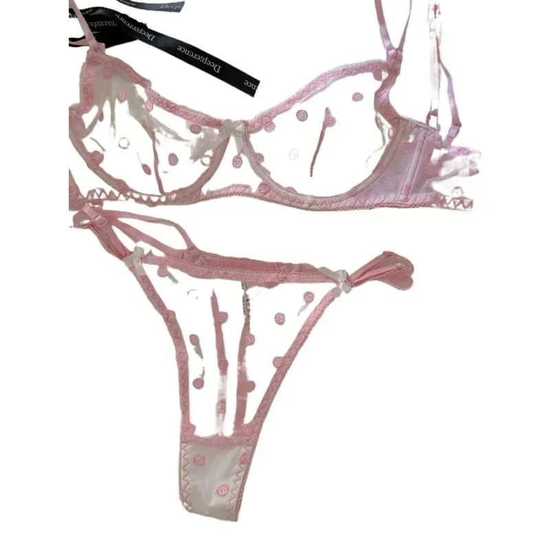 Panty Bra Set Женский Бюстгальтер В Французском Стиле Тонкая Сетка Без Косточек Поддержка Большого Размера Tushy BANERDANNI — image 5