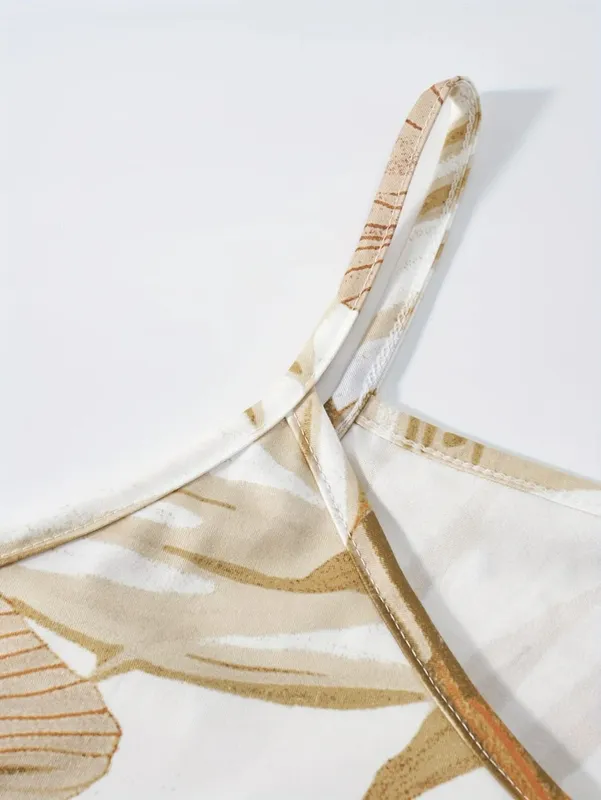 Printed Design Casual Wind Palmette Floral Slip Dress — image 4