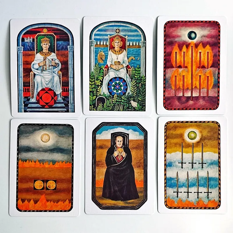 Bộ bài Jungian Tarot trong hộp cứng 78 lá bài dập nổi đôi cho trí tưởng tượng tích cực Jung Archetypes Tâm lý học