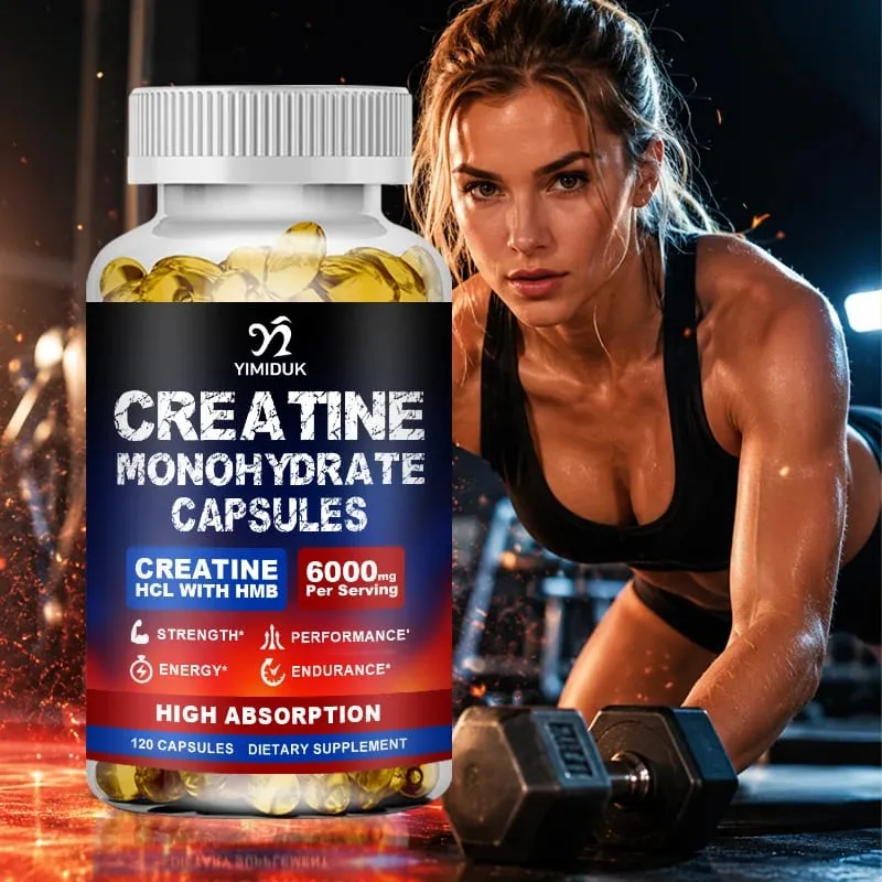 Cápsulas de creatina de alta absorción con creatina mixta, vitamina E, estimulan el crecimiento muscular, extienden el entrenamiento y aceleran la recuperación