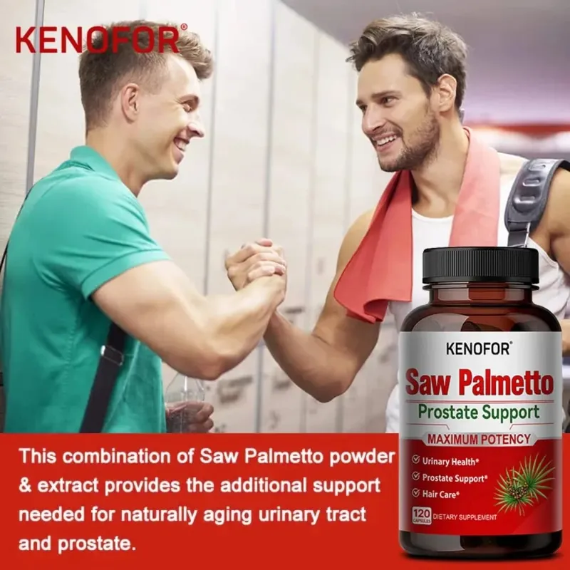 Le supplément de prostate avec Saw Palmetto soutient la santé des voies urinaires Supplément de santé à base de plantes 120 capsules végétariennes
