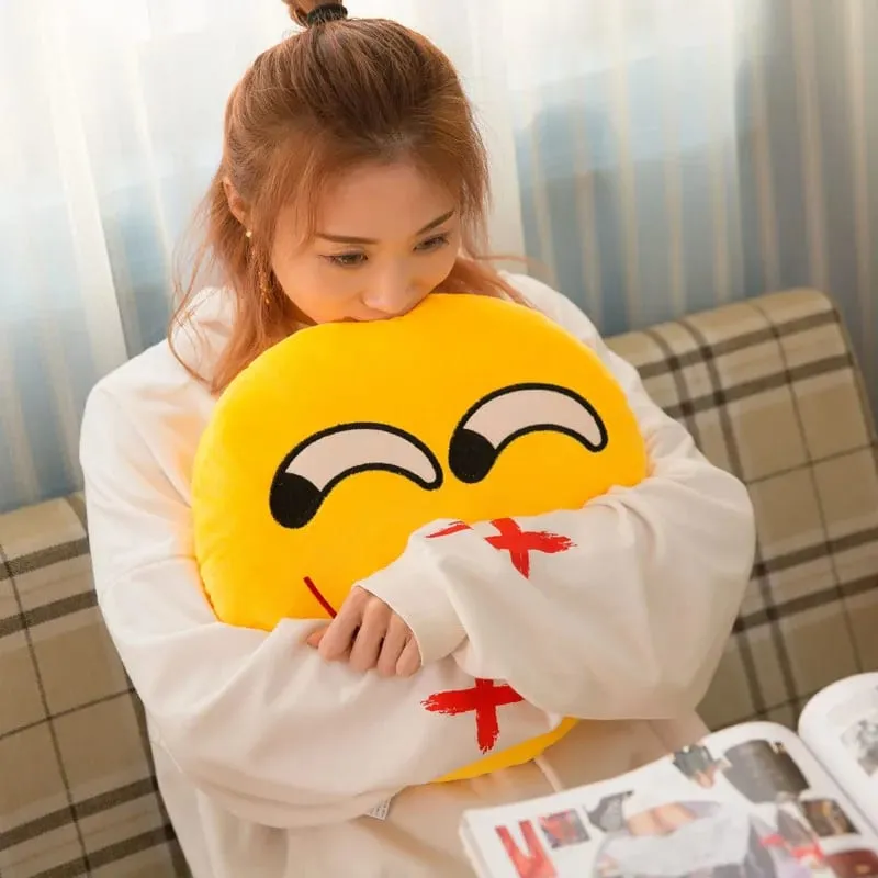 32cm Meme Emoji Smiley Face Plush Pillow Super Cute Soft Hugging Pillow for Sleeping Rest And Cushion - Toy Gift — image 2