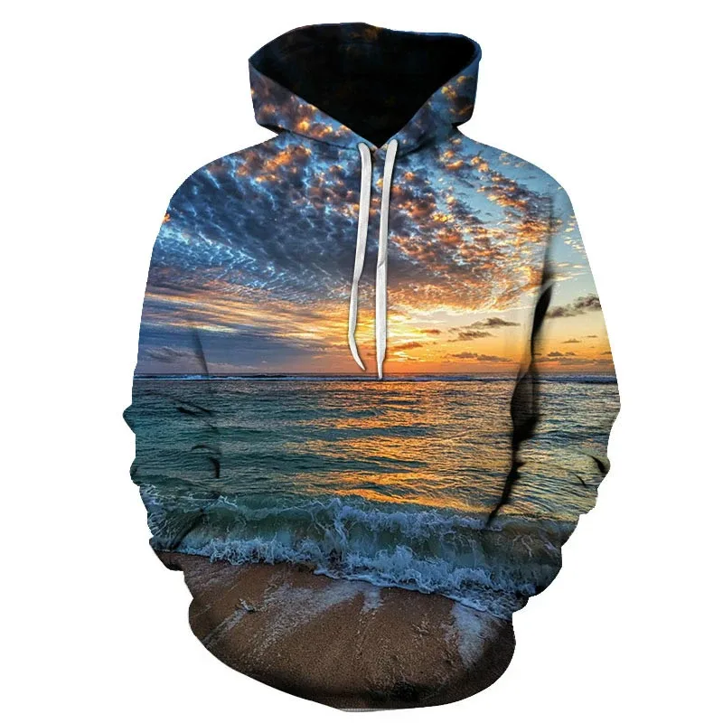 Hawaiian Four Seasons Fun 3D Printed Casual Hoodie Men's Cool Sunshine Beach Street Hoodie Full Style Trendy Style Tops
