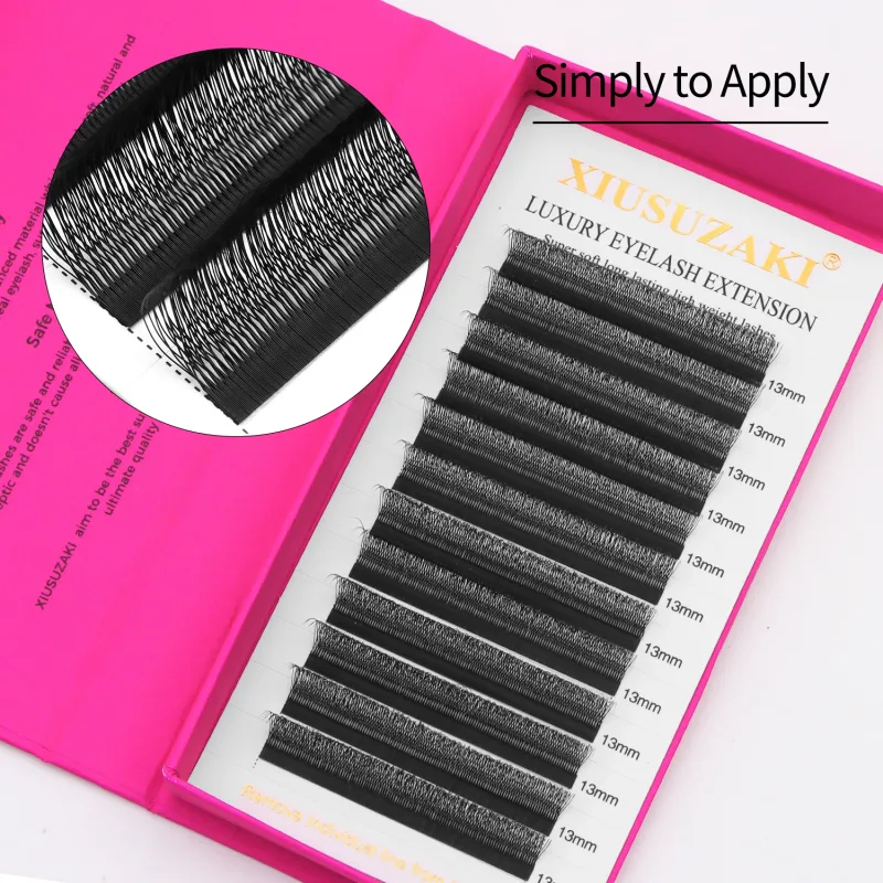 U Shaped 4D Eyelashes Extensions Matte Black U 4D Lashes Premade Fans Volume False Lashes Wholesale Suppliers Shop — image 3